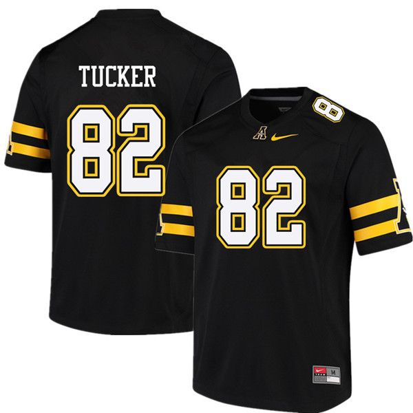 Men #82 Richard Tucker Appalachian State Mountaineers College Football Jerseys Sale-Black